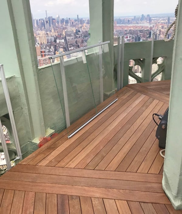Ipe rooftop deck installed with Eurotec deck system