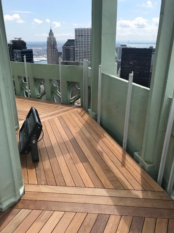 Ipe rooftop deck on Woolworth Building in NYC