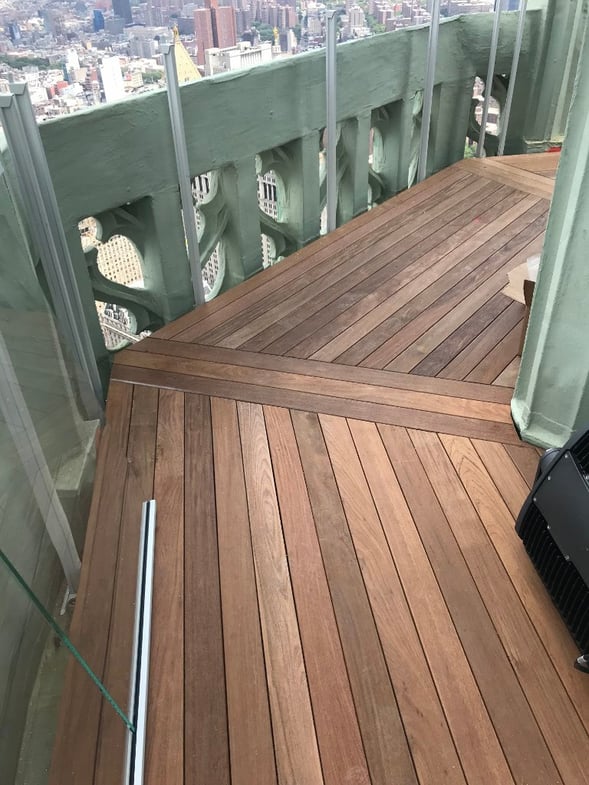 Ipe rooftop deck ready for railing installation