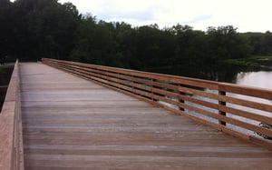 Ipe timber decking over massive expanses of bridges in environmental reclamation project