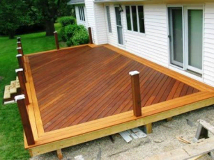 ipe deck boards and garapa trim boards were sealed with penofin oil on all four sides prior to installation