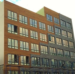 Ipe rainscreen facade in Brooklyn, NY