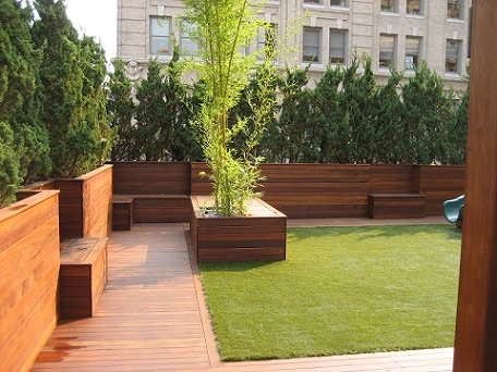 Ipe rooftop deck and planters