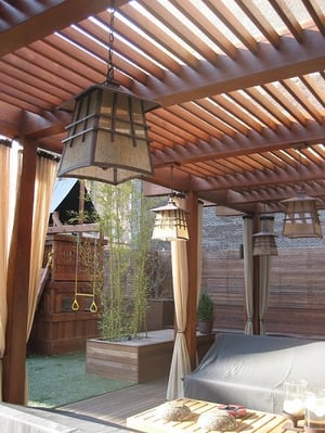 Ipe rooftop deck arbor and pergola