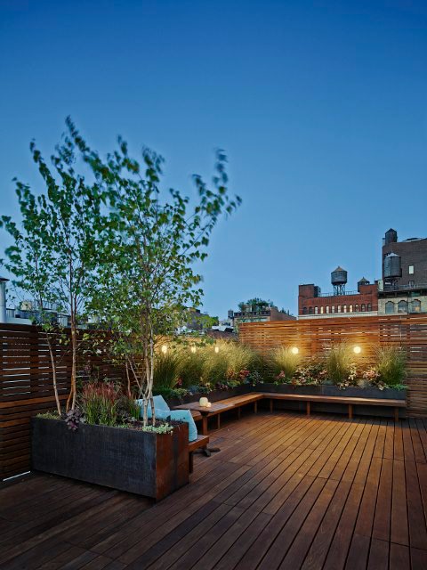 Ipe hardwood rooftop deck in NYC copyrighted