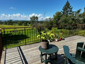 Jatoba deck weathered to silvery gray