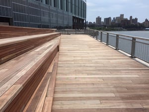 Jatoba hardwood decking non-skid and Jatoba benches