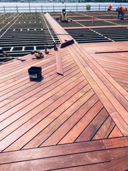 Machiche hardwood deck fastened with stainless steel deck screws