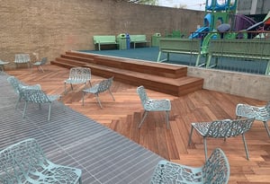Machiche hardwood deck and stairs at daycare center