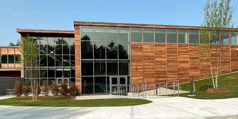 Ipe Wood Rainscreen Siding on the back exterior of an elementary school renovation