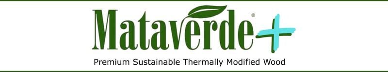 Mataverde + TMW thermally modified wood webpage banner logo