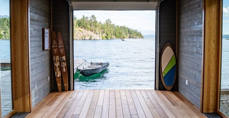 Mataverde SaferWood Thermally Modified Hemlock Decking in boathouse-1