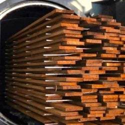 Mataverde SaferWood Thermally Modified Wood leaving the kiln