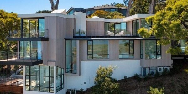 Mataverde SaferWood fire retardant treated wood (FRTW) ThermaWood FR premium wood vertical siding, stained,  on the San Francisco Bay