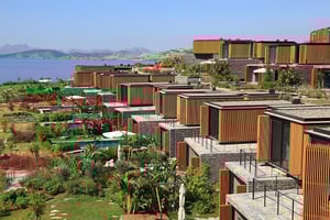 Mataverde thermally modified wood rainscreen siding and architectural vertical design elements