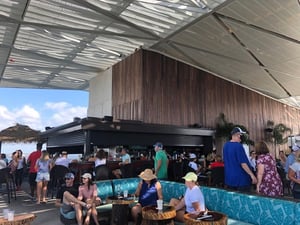 Mataverde thermally modified wood rainscreen siding on St Pete Pier in Florida