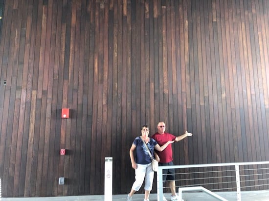 Mataverde thermally modified wood rainscreen siding with oil finish on St Pete pier in Florida
