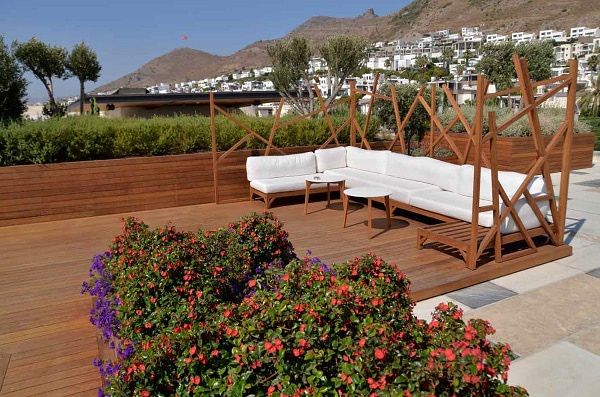Mataverde thermowood decking at hotel