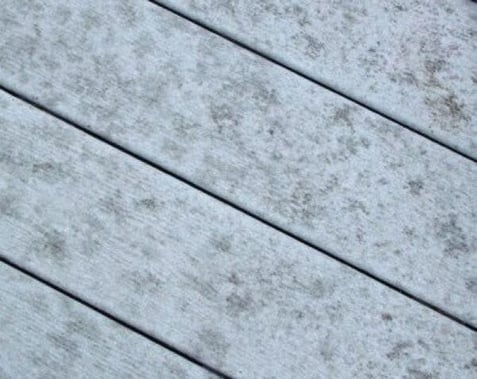 Mold on un-capped composite decking can be difficult to remove