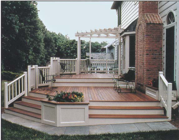 Multi level Ipe deck and stairs with pergola
