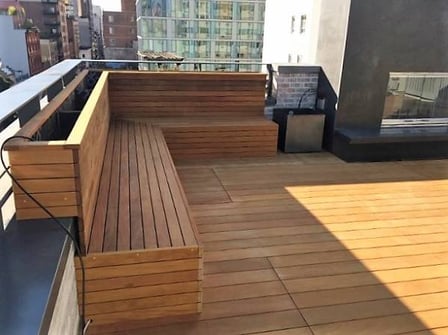 Garapa wood roof deck