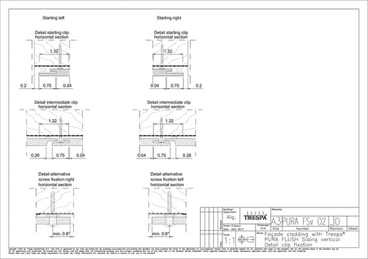 PURA Flush siding vert O2 Vertical Clip Fastening Details