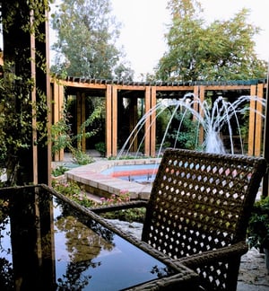 Pergola creates garden ambience