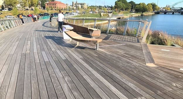 Ipe Hardwood Bridge Unites Providence