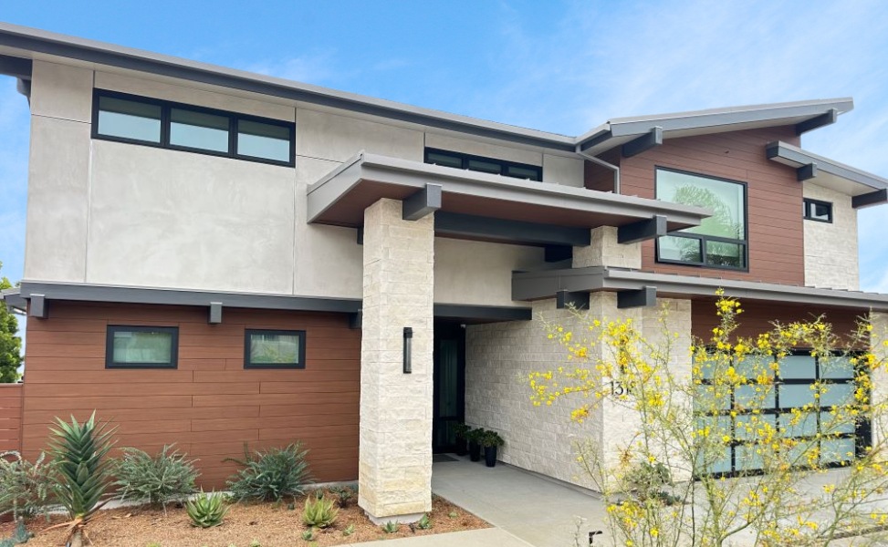 Pura NFC Tropical Ipe on siding and soffits front facade