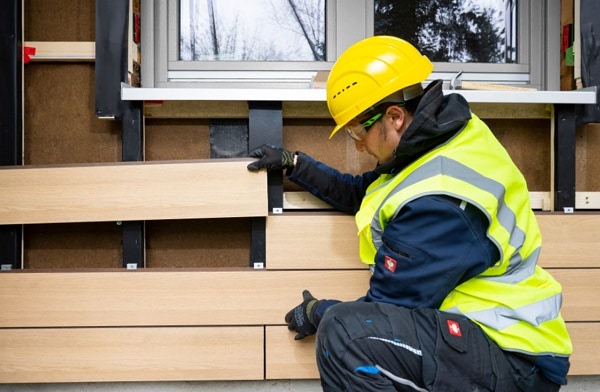 Pura NFC by Trespa traditional installation with wood furring strips
