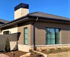 Pura NFC siding by Trespa Aged Ash wood decor