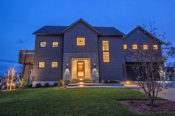 Pura Trespa Mystic Cedar Exterior night view Naragansett Crook