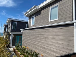 Pura siding Mystic Cedar wood decor on oceanfront home