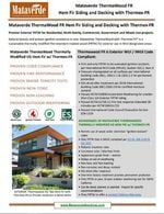 Resource icon Mataverde SaferWood ThermaWood FR Hem-Fir Siding and Decking 2-page flyer