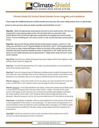 Climate-Shield CS2 Wood Rainscreen Outside Corner Assembly and Installation Guide