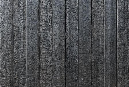 Shou Sugi Ban wood black siding detail showing charred texture