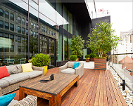 Stylish Ipe rooftop deck and table- Organic Gardener