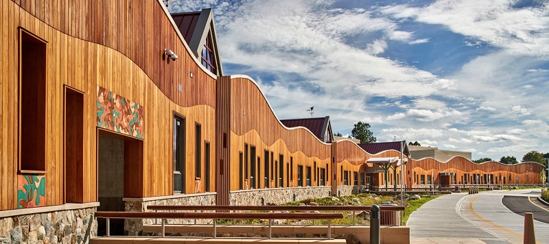 Beautiful Wood Rainscreen Architectural Design on an Educational Project