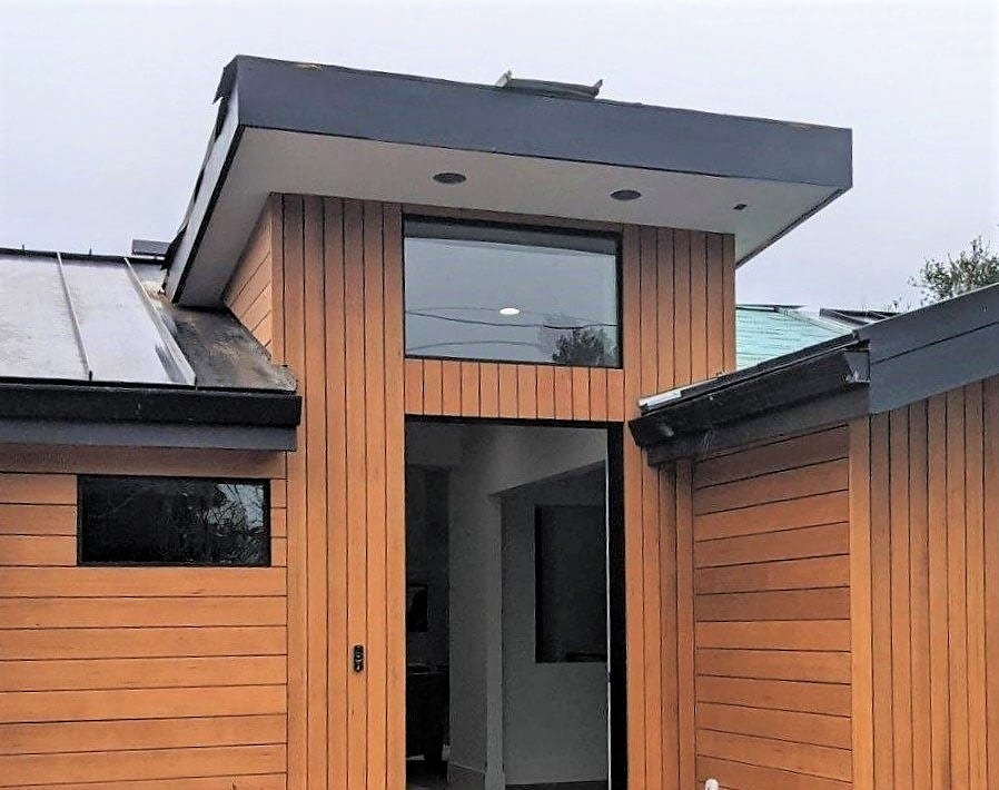 Thermally modified hemlock siding vertical and horizontal installation