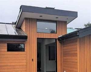 Thermally modified hemlock siding vertical and horizontal