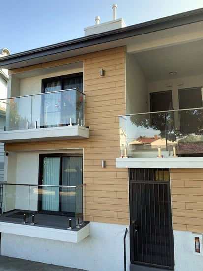Trespa Pura NFC siding Classic Oak wood decor on apartments