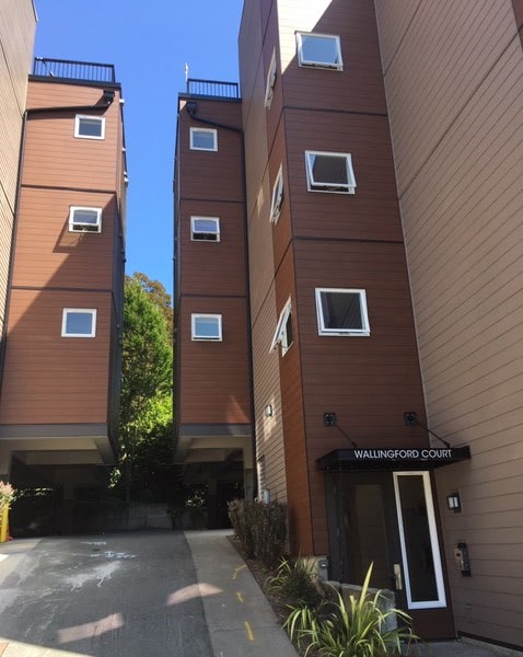 Trespa Pura NFC siding on apartments in Seattle