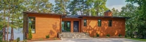 Trespa Pura Romantic Walnut cladding on residential home
