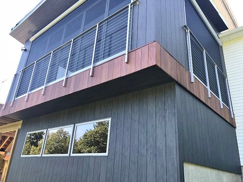 Trespa Pura Slate Ebony wood decor siding rocks new addition in New Hampshire