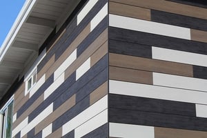 Trespa Pura mixed decors on apartment building in California