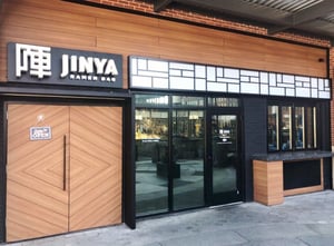 Trespa Pura Romantic Walnut decor on restaurant facade