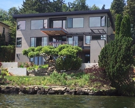 Gray Siding Trespa Pura siding Siberian Larch wood decor in Washington