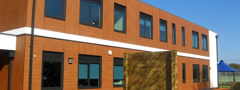 Trespa Pura NFC siding used vertically and horizontally