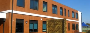 Trespa Pura NFC siding used vertically and horizontally