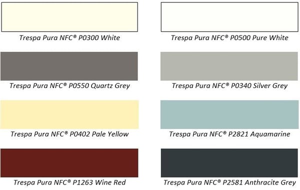 Trespa pura new uni colours
